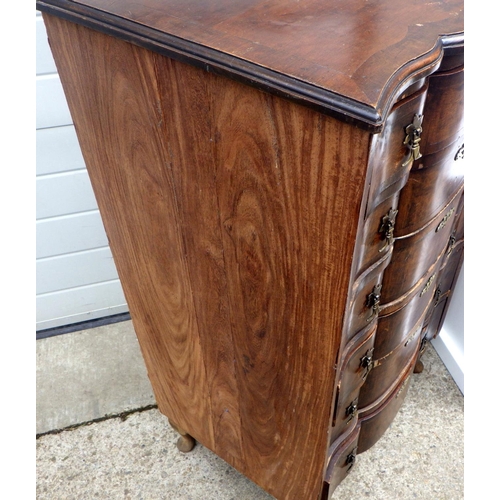 693 - A white painted t.v stand together with a walnut chest with later sides and feet  (a/f) (2)