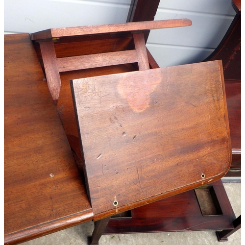 701 - A Victorian mahogany adjustable reading table together with an Edwardian mahogany hallstand, (a/f) (... 