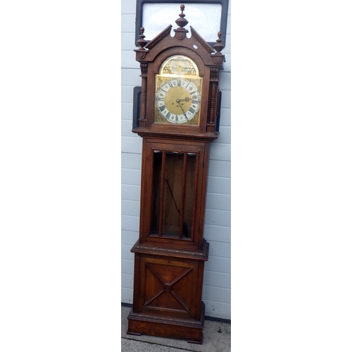 757 - A spring driven oak longcase clock