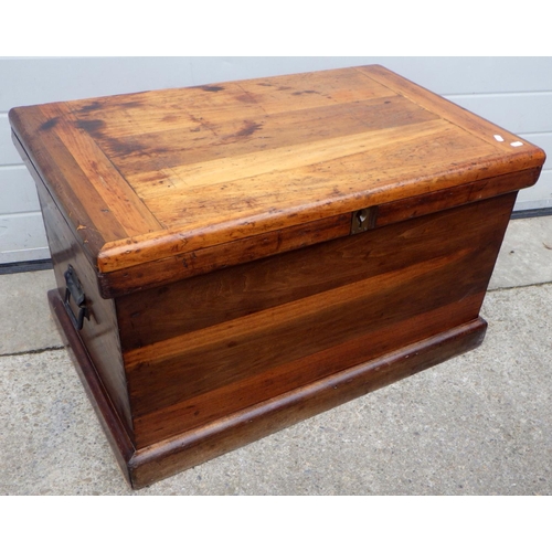 760 - A stripped Victorian toolbox, 86cm wide