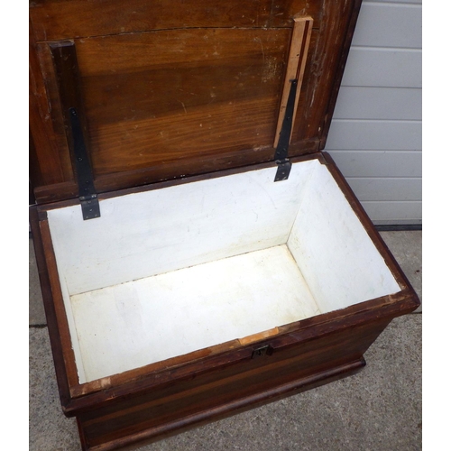 760 - A stripped Victorian toolbox, 86cm wide
