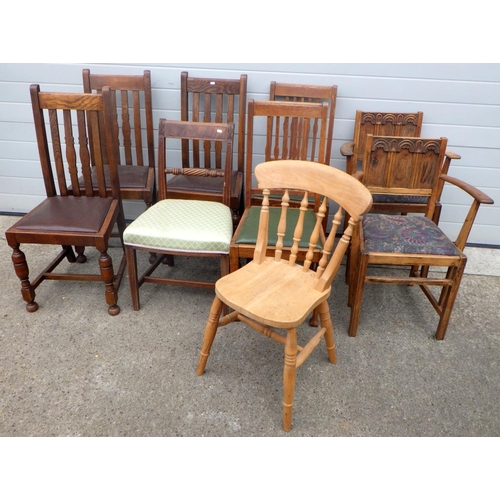 773 - Nine various dining chairs