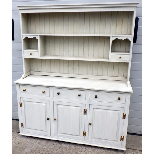 776 - A later painted dresser & rack, 155cm wide
