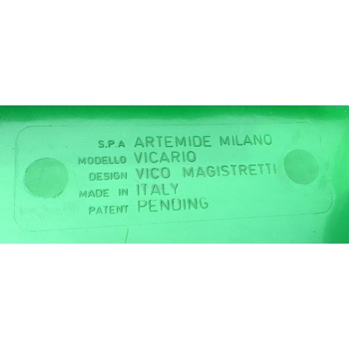 779 - Four Vicario Armchairs in Green by Vico Magistretti for Artemide | Italian Space Age | 1970s, scuff ... 