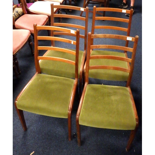 819 - A set of four G.Plan teak dining chair frames