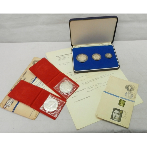 300 - A cased set of three Royal Borough of Caernarvon/ Metalimport Company Limited 