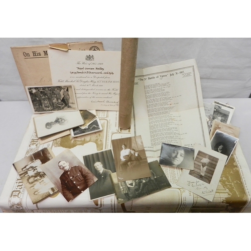 314 - A WW1 Mentioned in Despatches certificate in original delivery envelope with an associated photograp... 