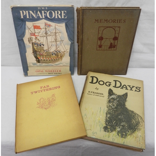 318 - Picture books: K F Barker, Dog Days, Heinemann 1938 with dust jacket, this slight a/f; Rowland Emett... 