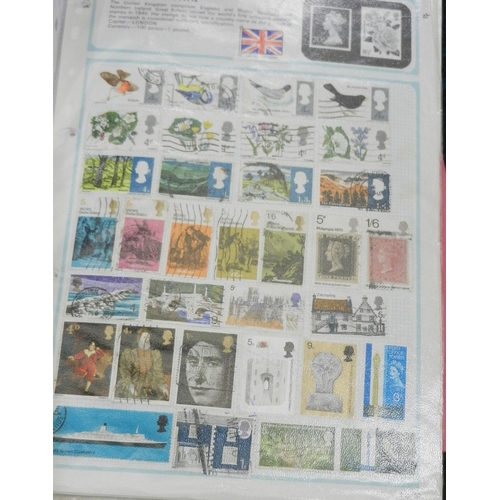 313 - Postage stamps: a collection of ring binder albums, loose stamps, album sheets, covers, postcards,  ... 