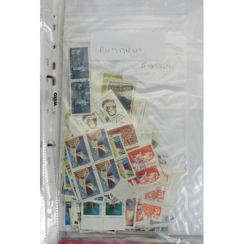 313 - Postage stamps: a collection of ring binder albums, loose stamps, album sheets, covers, postcards,  ... 