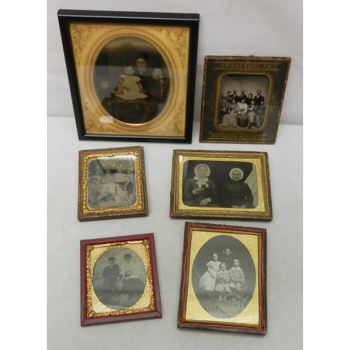 342 - Victorian photography: five various group portraits presented in open frames, the German example 100... 