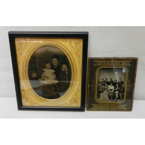 342 - Victorian photography: five various group portraits presented in open frames, the German example 100... 