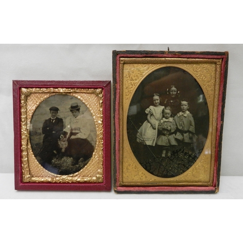 342 - Victorian photography: five various group portraits presented in open frames, the German example 100... 