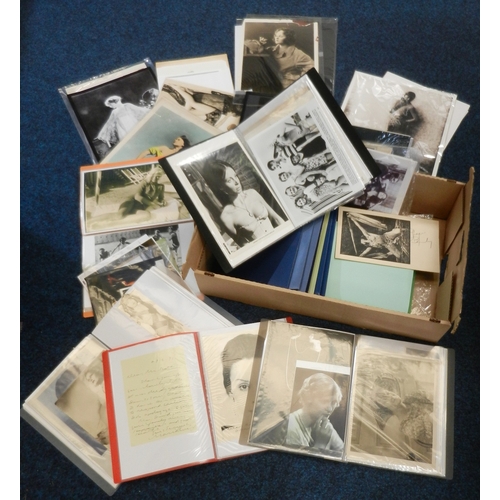 347 - A collection of celebrity interest photographs, autographs etc, incl early 20th cent silent movie, 1... 