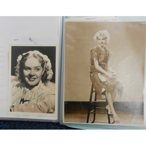 347 - A collection of celebrity interest photographs, autographs etc, incl early 20th cent silent movie, 1... 