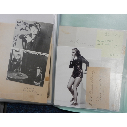 347 - A collection of celebrity interest photographs, autographs etc, incl early 20th cent silent movie, 1... 