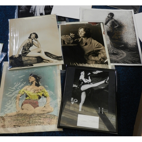 347 - A collection of celebrity interest photographs, autographs etc, incl early 20th cent silent movie, 1... 