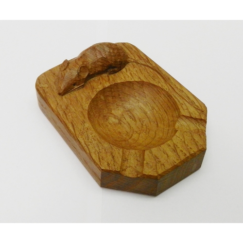 353 - A Mouseman oak ashtray