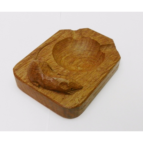 353 - A Mouseman oak ashtray