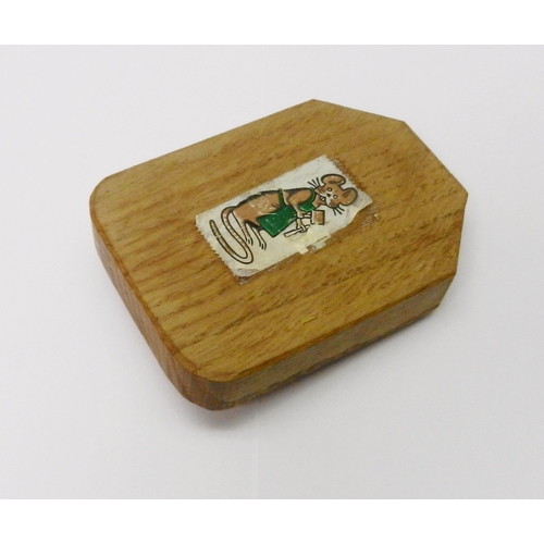 353 - A Mouseman oak ashtray