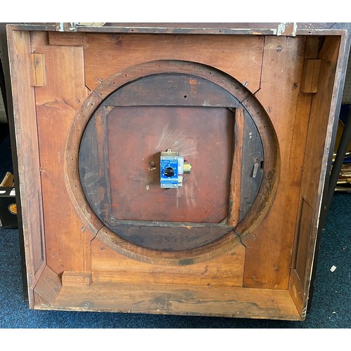 277 - A large Potts Leeds mounted clock face with an electric motor 80 x 80cm, ex Leeds Central Library