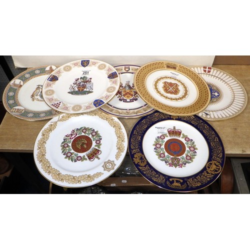 251 - A group of seven armorial cabinet plates