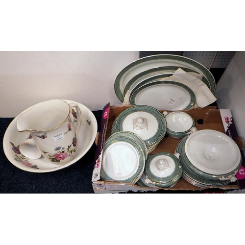 284 - A jug and bowl set together with misc Princess dinner ware af