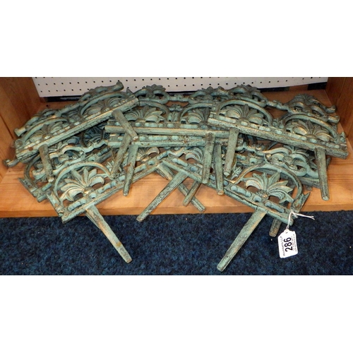 286 - A group of 10 cast metal garden edgings