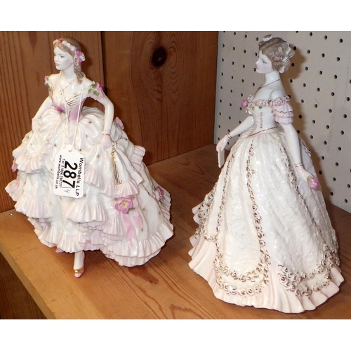 287 - Two Royal Worcester and two Coalport figurines (4)