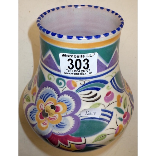 303 - An Art Deco Poole floral vase