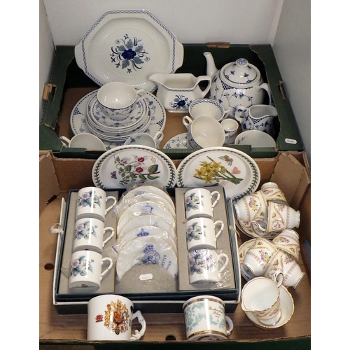 347 - A boxed Royal Worcester coffee set together with further tea ware, Portmeirion plates etc (2)