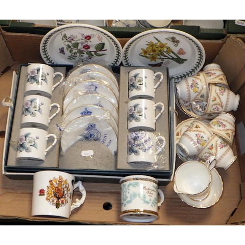 347 - A boxed Royal Worcester coffee set together with further tea ware, Portmeirion plates etc (2)