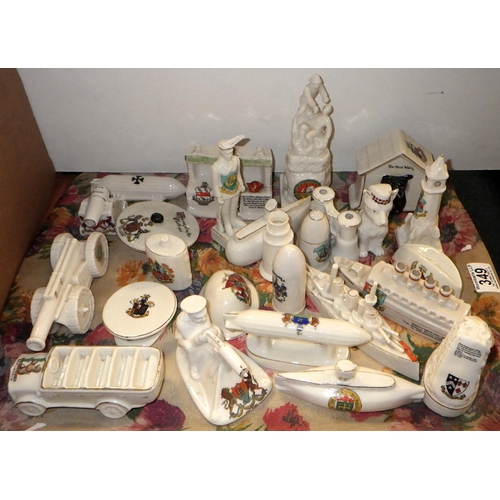 349 - A qty of misc crested china