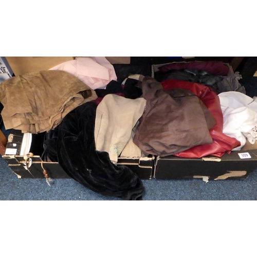 359 - A quantity of miscellaneous costume/clothing including leather trousers and cat face mask.