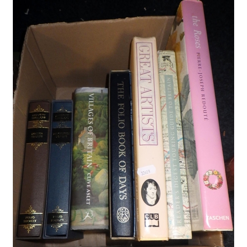360 - A box of misc books to inc Folio Society, Dvds etc (3)