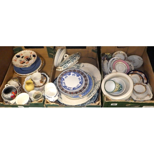 366 - Three boxes of 19thC and later ceramics af (3)