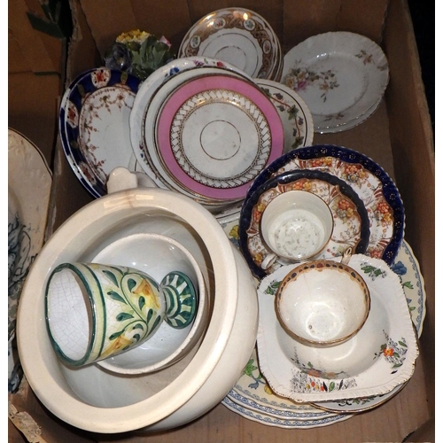 366 - Three boxes of 19thC and later ceramics af (3)