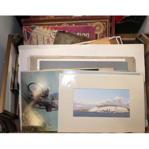 382 - A qty of books and unframed prints