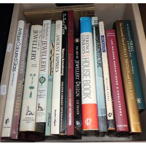 389 - Two boxes of various books to inc Jewellery, collectors' interest (2)