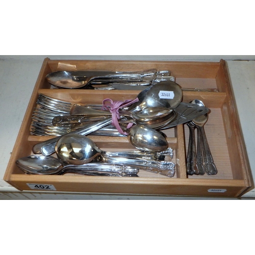 402 - A quantity of plated cutlery