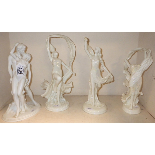 405 - A group of three Royal Worcester and one Wedgwood figures  AF (4)