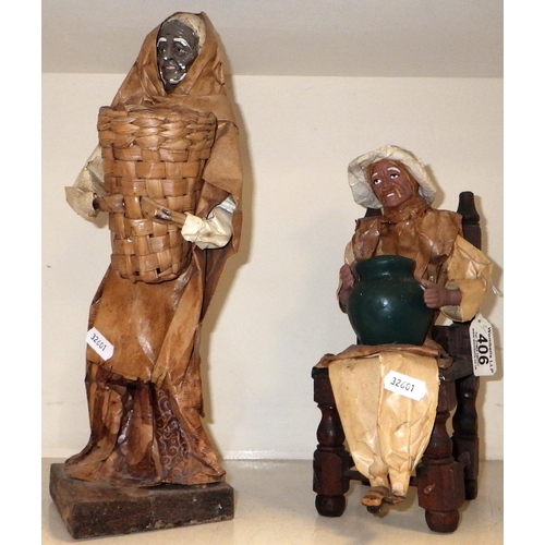 406 - Two Nuno Valeze Papier mache figures