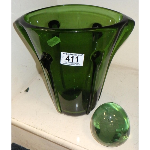 411 - A group of misc art glass to inc Mdina (6)