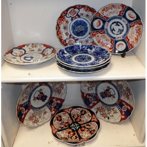 433 - A group of Oriental Imari plates (9)