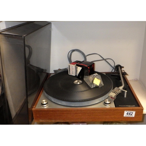 442 - A Thorens record deck 
all electrical's sold as seen