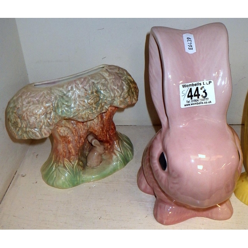 443 - A group of Sylvac pottery, firing crack in rabbit base
