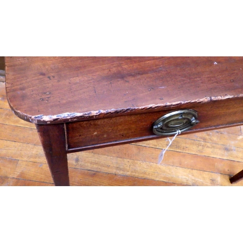 718 - A 19th cen mahogany two drawer side table (a/f), 91cm wide,  ex Bootham Park Hospital