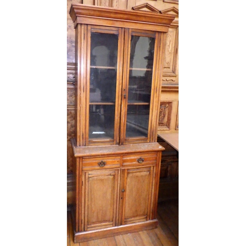 745 - An Edwardian chiffonier bookcase, 94cm wide, (a/f) ex Bootham Park Hospital