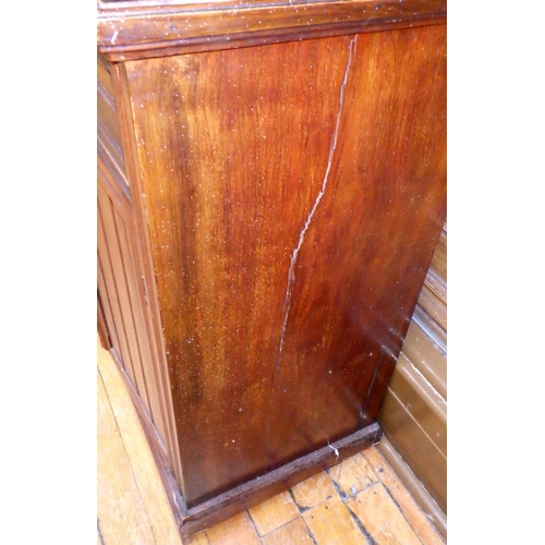 746 - An Edwardian chiffonier bookcase, plinth a/f, 96cm wide,  ex Bootham Park Hospital