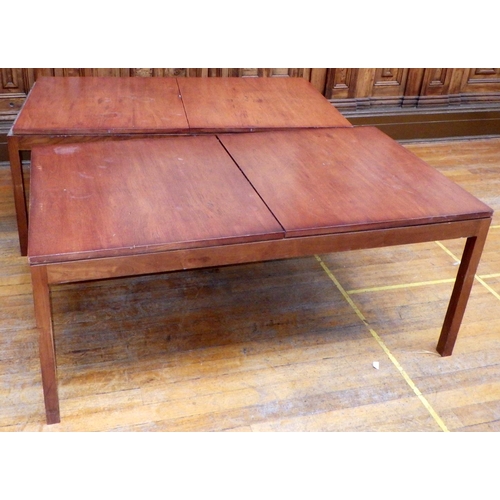 749 - Two modern dining tables, (a/f) one missing leaf & top loose,  168cm long, ex Bootham Park Hospital